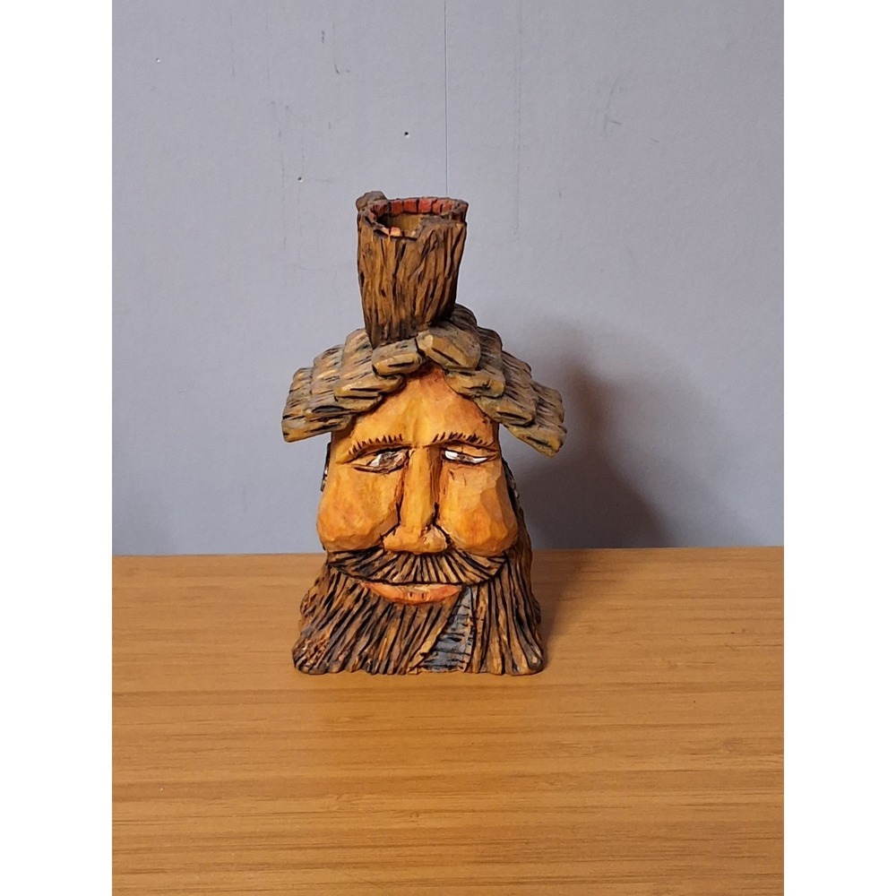 Handcrafted Set Of Wooden Sculptures. Very Detailed Whimsical Set. Lot Of 4 - Picture 2 of 16